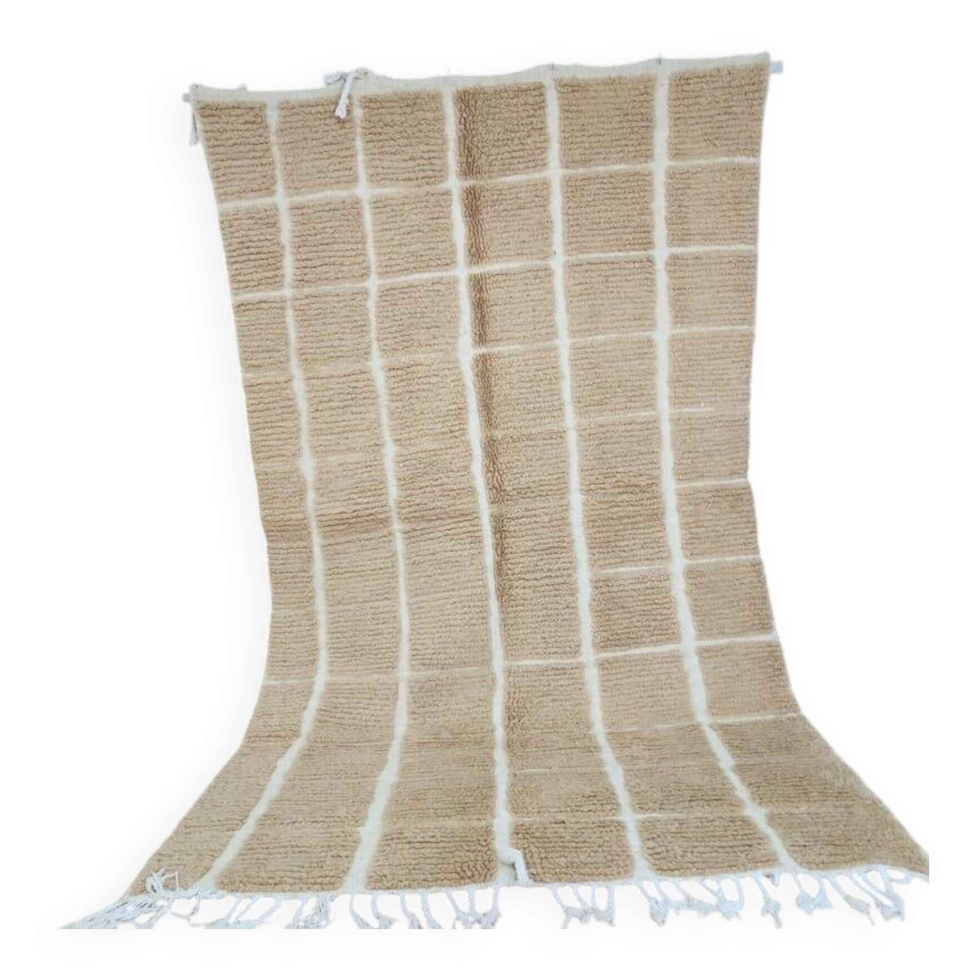 Handmade Beni Ouraine rug in natural wool, size 100 x 200 cm