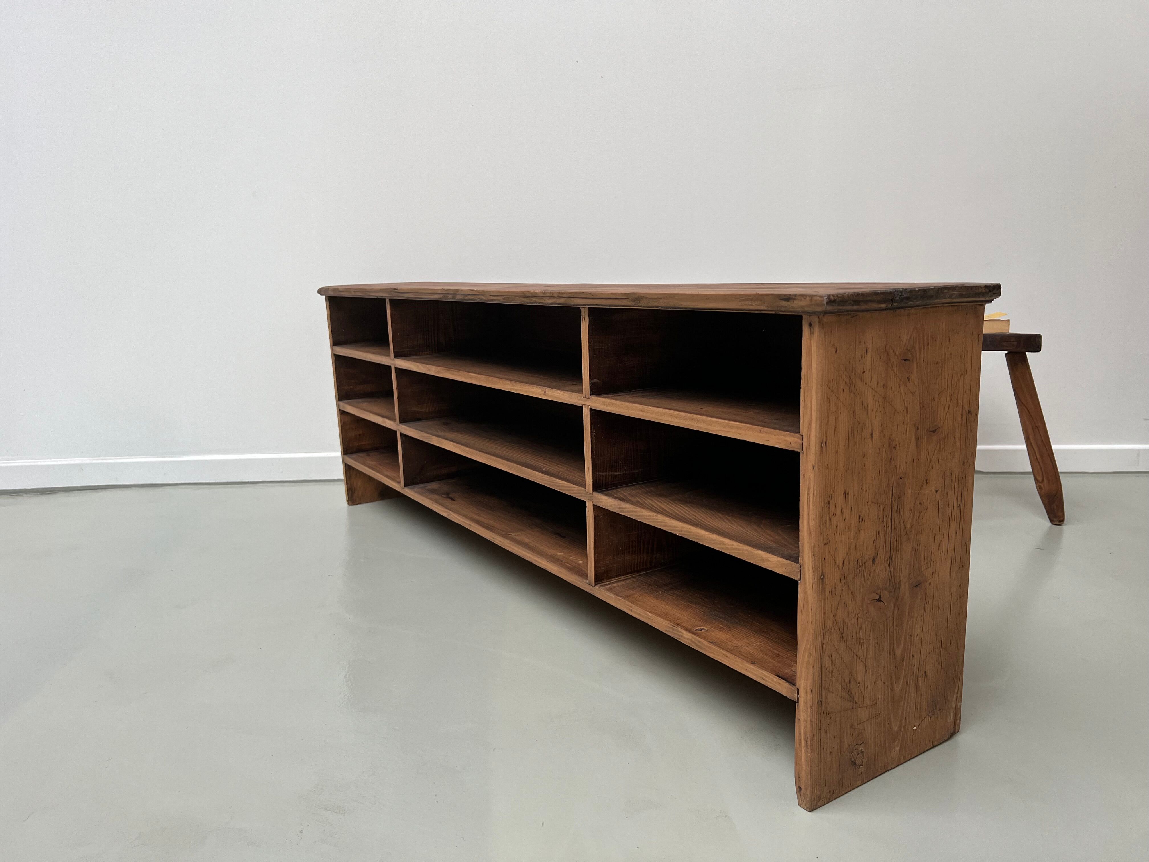 Antique pine cabinet with lockers