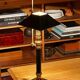 Large Empire Bouillotte Lamp in Brass and Lacquered Sheet Metal Restored - H6