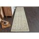 Vintage Turkish Oushak Handmade Wool Cotton Beige Runner Rug 71x315