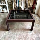 Teak and smoked glass coffee table published by Ekornes, Denmark