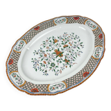 Large oval dish Gien model Rouen Sainfoin, 1990