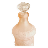 Pink frosted glass bottle, empoli italy