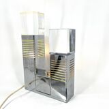 Vintage chrome and plexi table lamp attr. to Gaetano Missaglia, 1970s