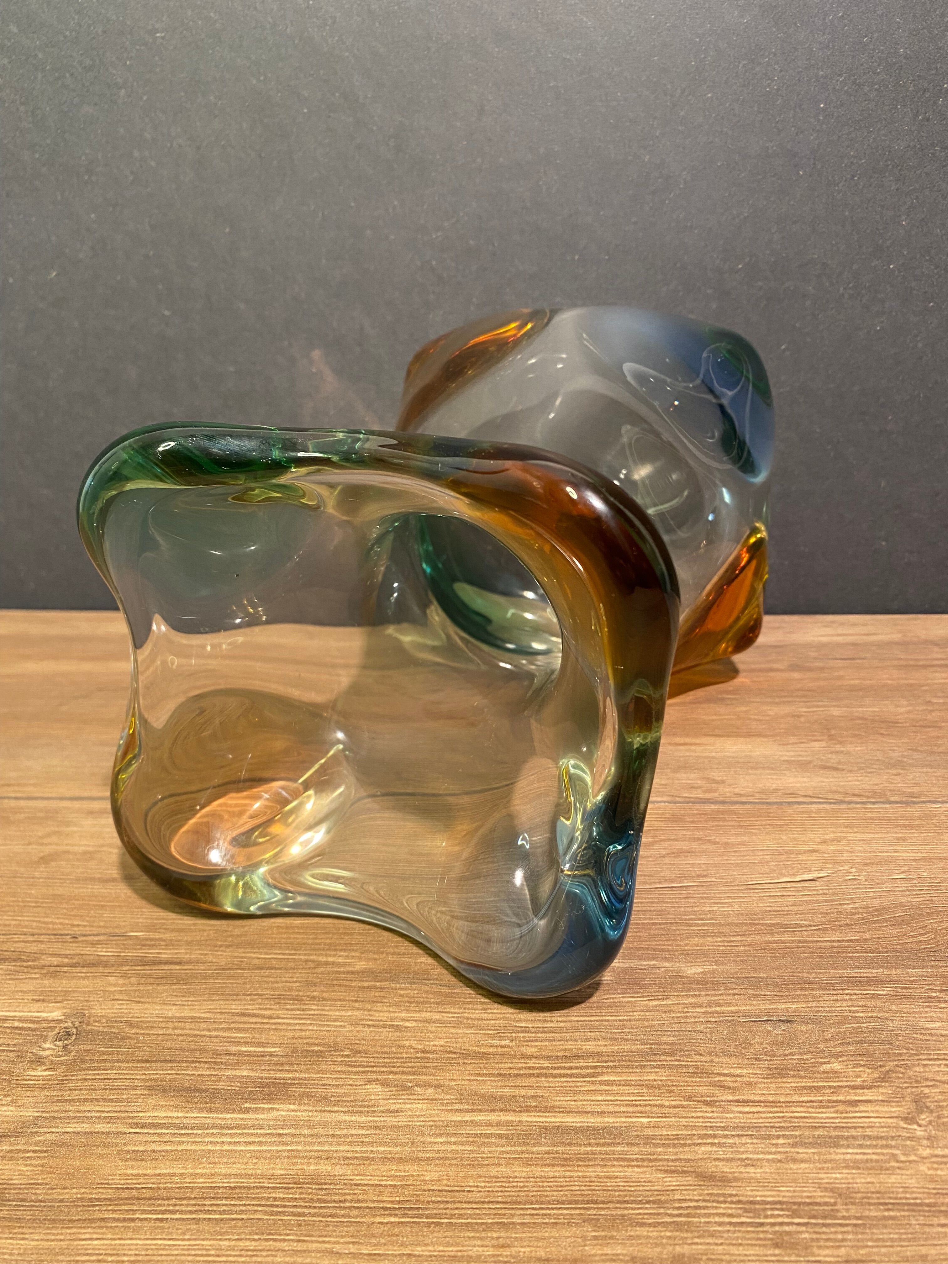 Harlequin vase in crystal murano venice.