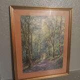 Tableau ancien-paysage forêt