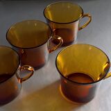 Set of four amber Duralex cups