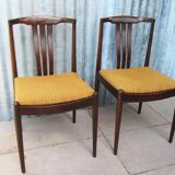 Chaises de salle à manger danoises modernes à lattes en palissandre, Ensemble de 2