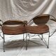 Contemporary double bench in wood and metal by Francis Veillerot (2004)