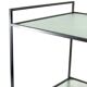 Minimal steel and wired glass sixties tea trolley
