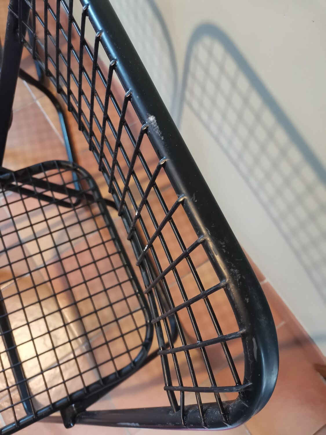 Set of 4 chairs garden foldable metal openwork Italian design Talin vintage black