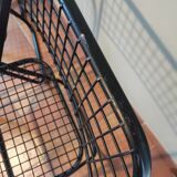 Set of 4 chairs garden foldable metal openwork Italian design Talin vintage black