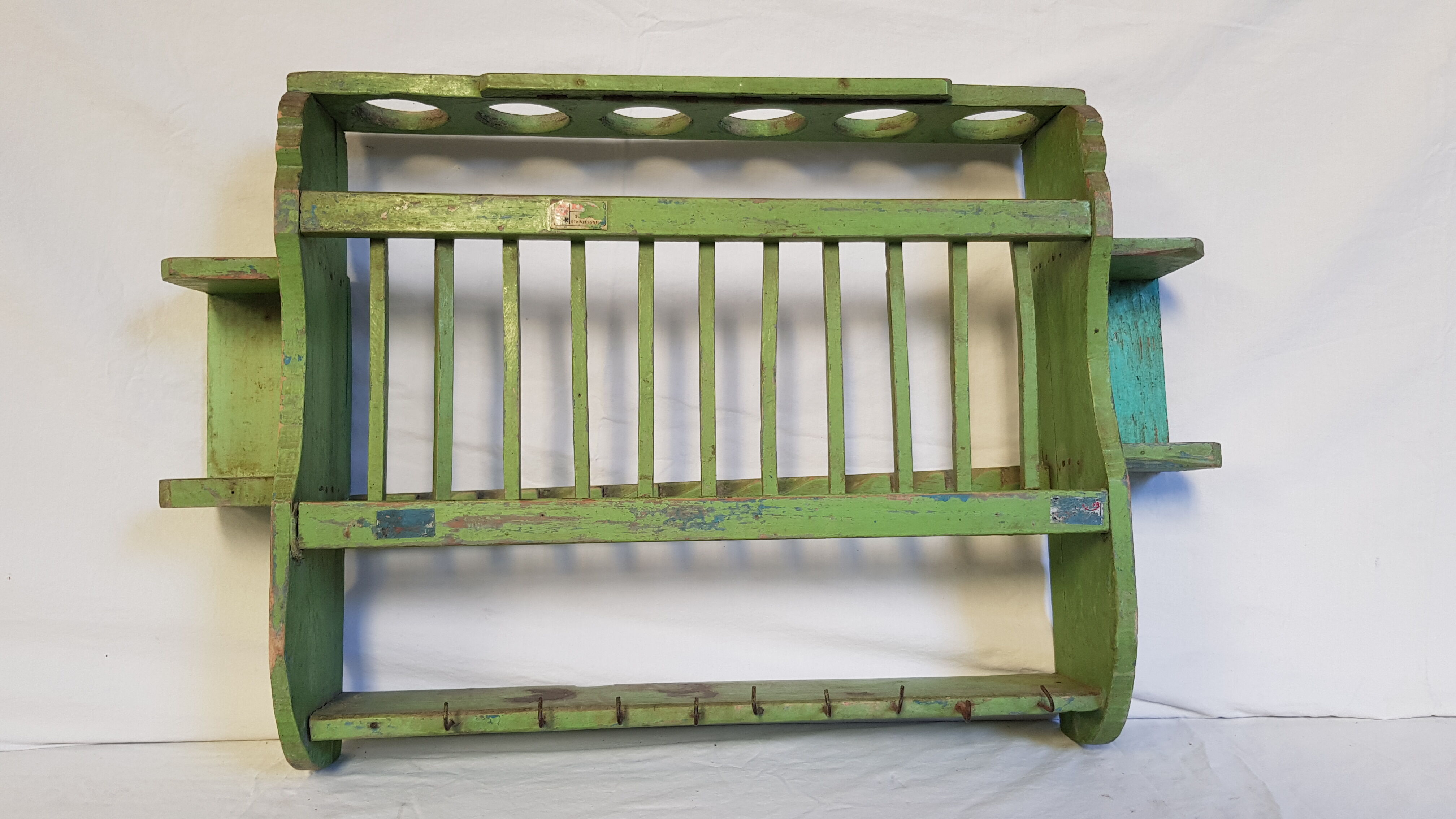 Old wall shelf - Burmese teak rack - 62.5 x 11.5 x 40 cm