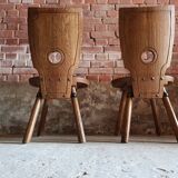 set of two brutalist chairs