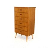 Tallboy teak chest of drawers, sweden, 1950