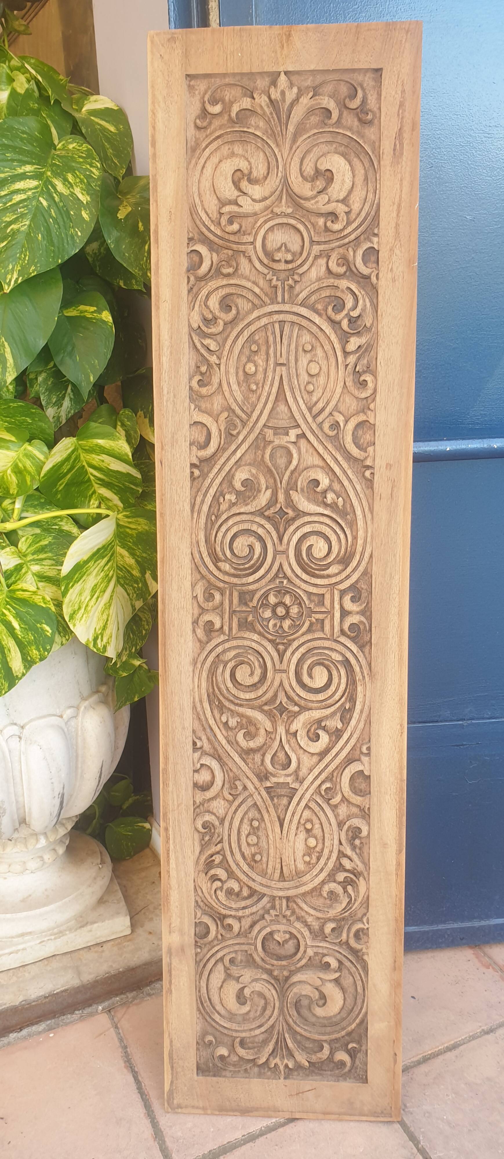 Headboard / carved panel in walnut