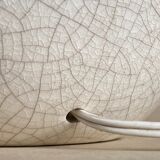Pied de lampe boule en céramique craquelée art deco 1930