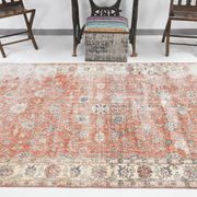 5x9 Pale Red & Blue Shabby Chic Vintage Turkish Rug, 151x259Cm SK5619
