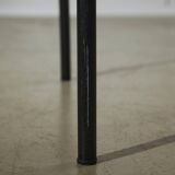 Red Plywood and Curved Metal Frame Chair