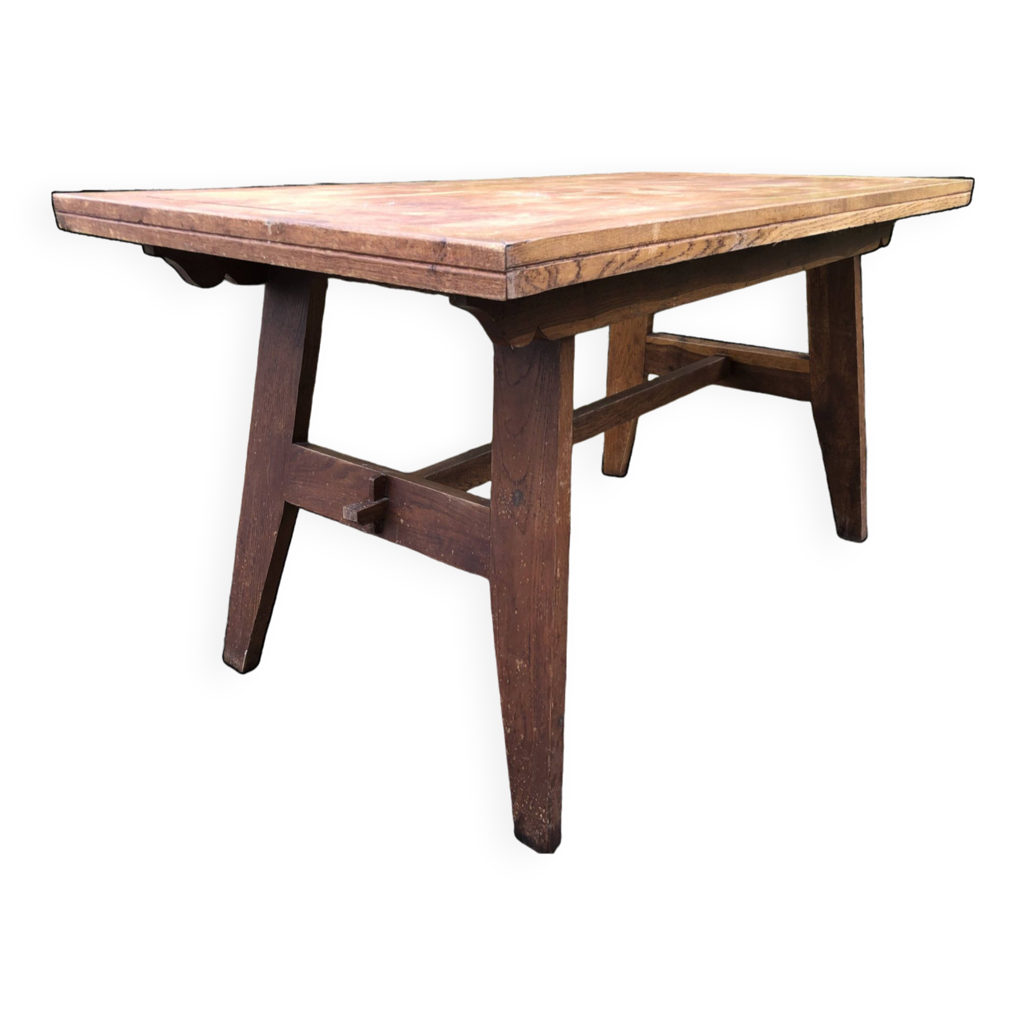 Vintage René Gabriel oak table from the reconstruction period.