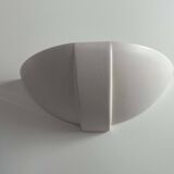 Pair of vintage matte white porcelain wall lights, France 1970.