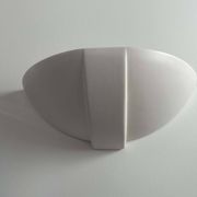 Pair of vintage matte white porcelain wall lights, France 1970.