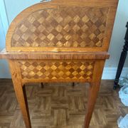Cylindrical desk in cubic marquetry Louis XVI style late 19th, early 20th century