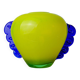 Vase Orecchio en verre de Murano, verre souflé jaune et bleu, Italie, 1970