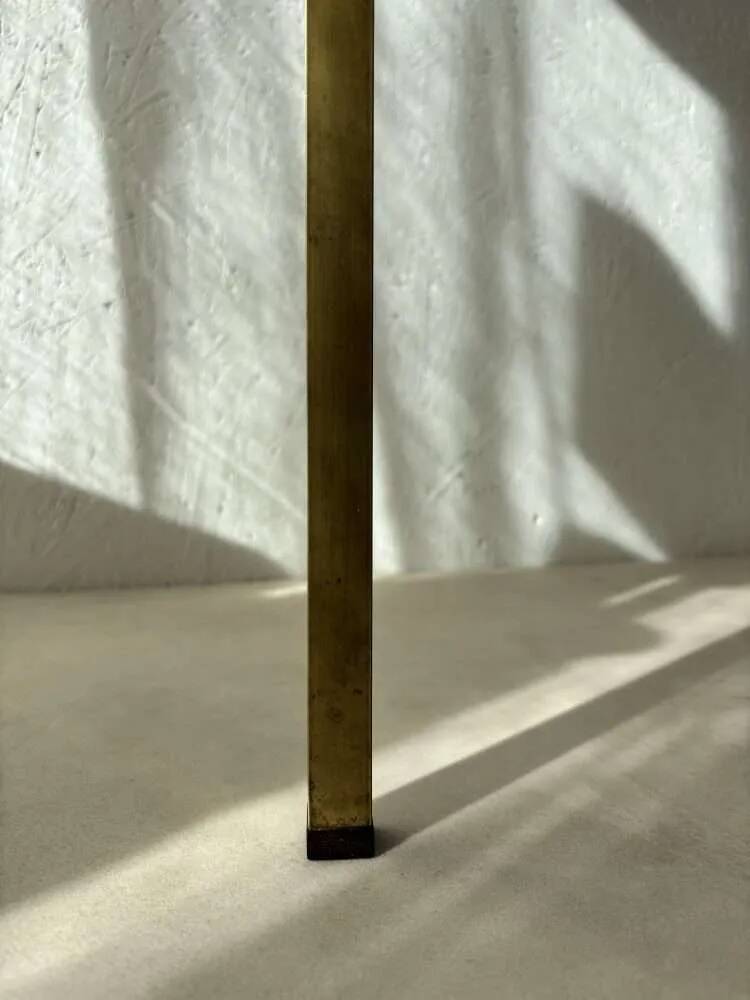 Swedish brass coffee table with a marbled glass top from the 1960s.