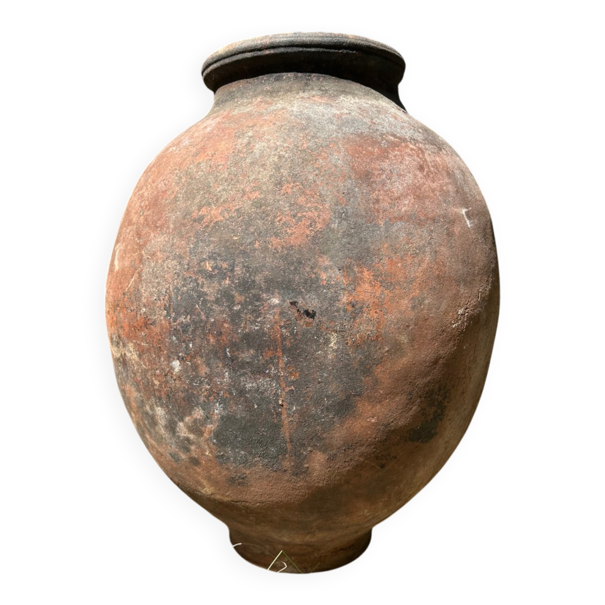 Ancient terracotta pottery jar from the 19th century.