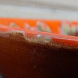 Paire de plats vintage français en faïence de Vallauris à glaçure orange