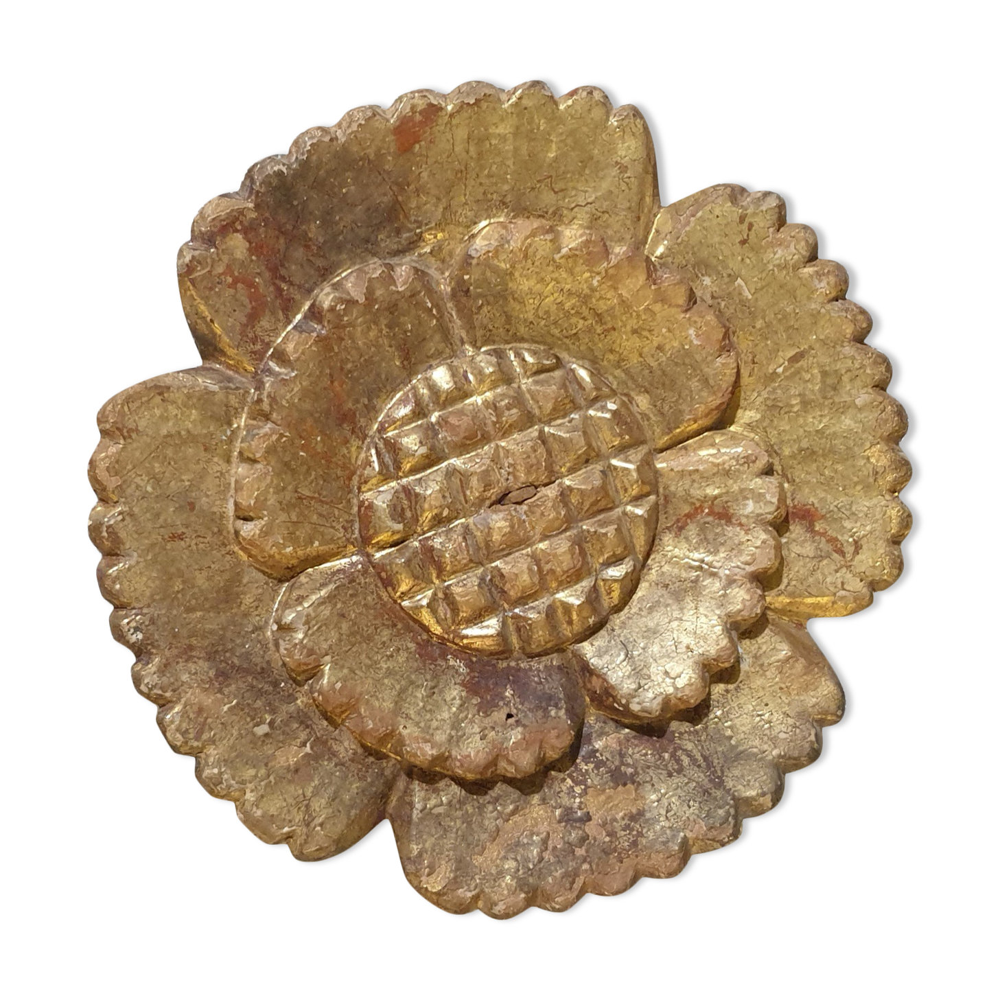 Flower in gilded wood