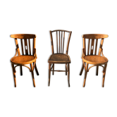Set of 3 mismatched bistro chairs