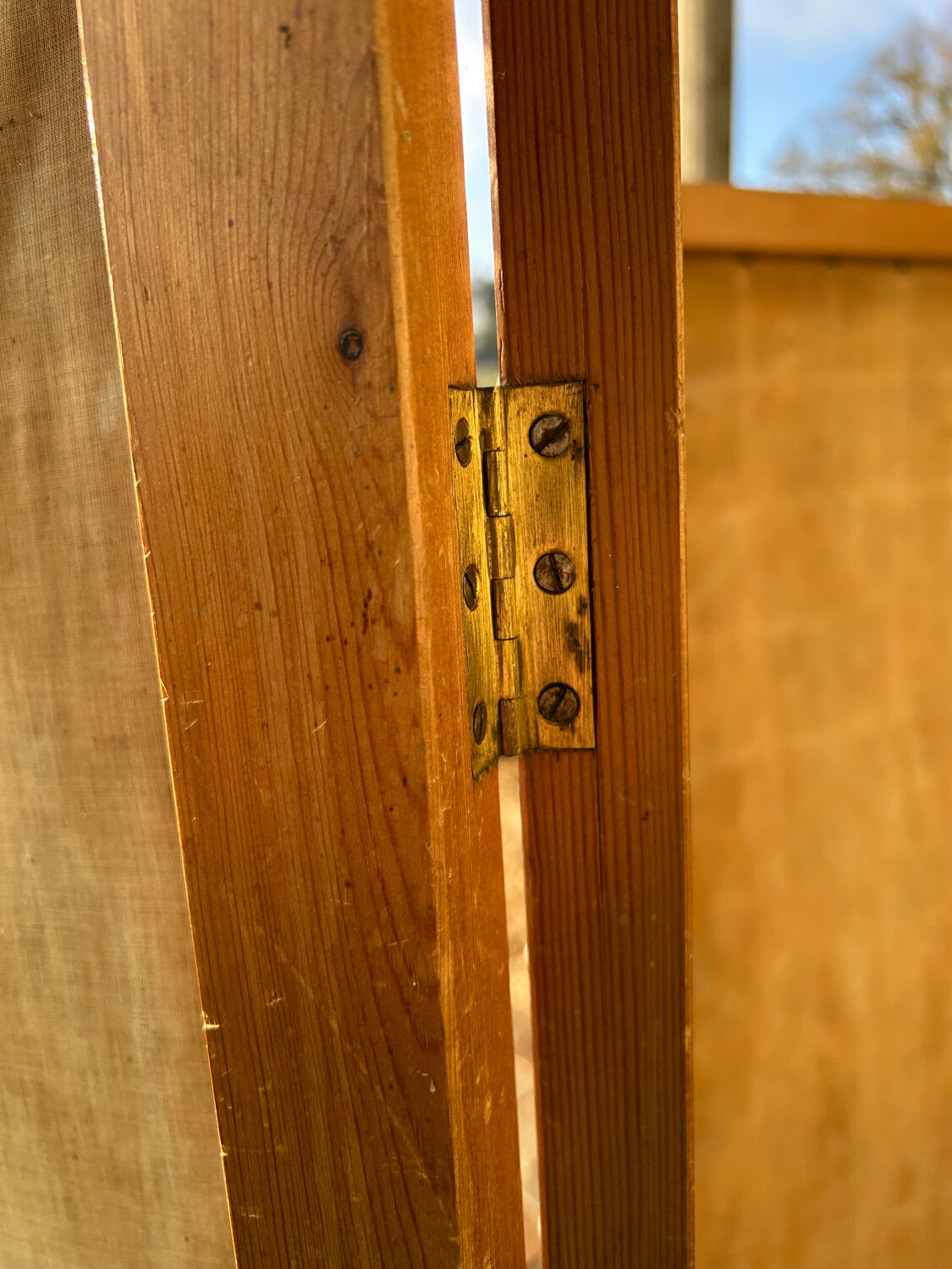 1930s shabby chic pink floral screen in original condition