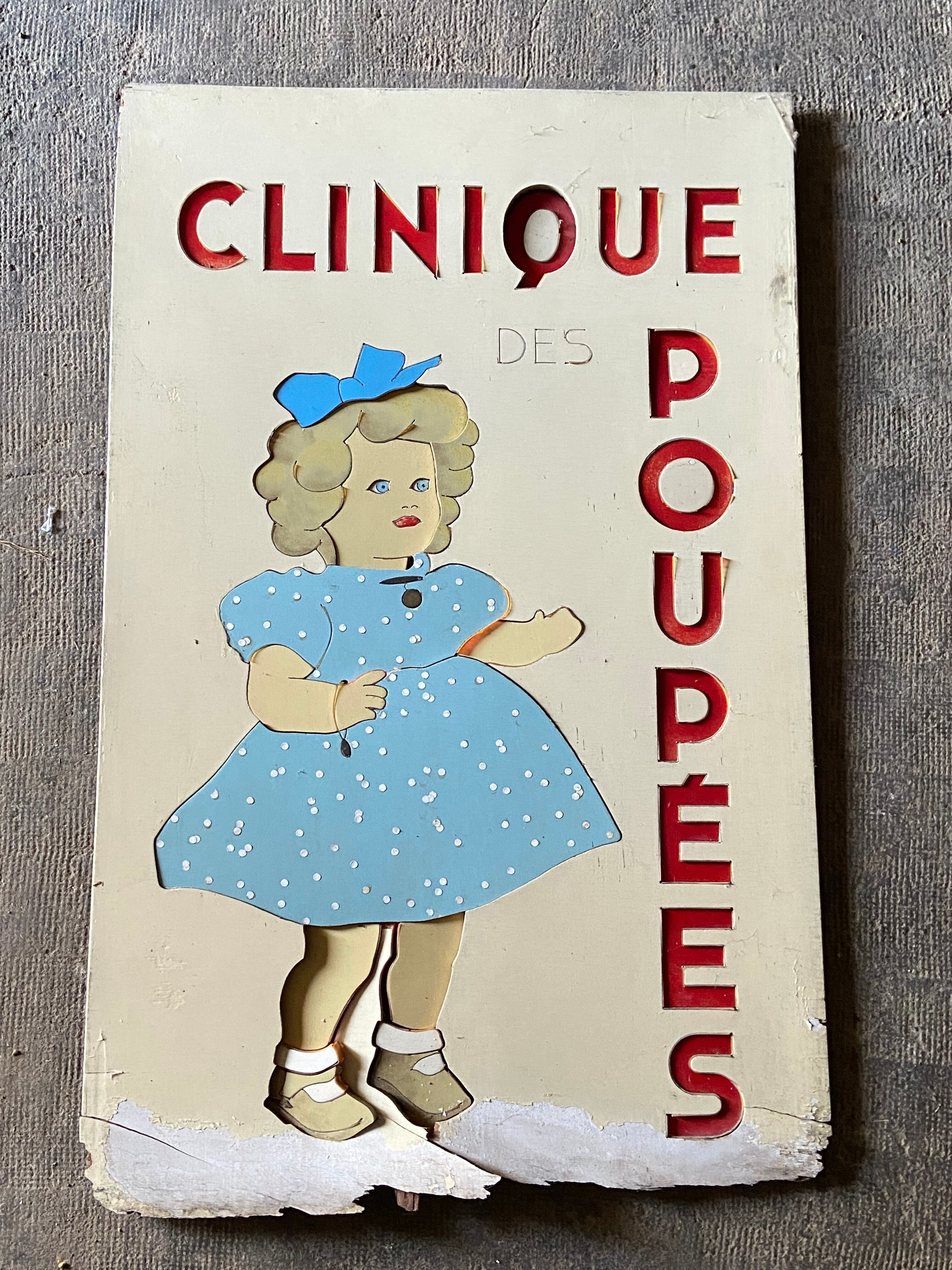 Wooden billboards "antique dolls"