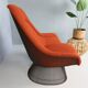 Vintage bronze lounge chair by Warren Platner for Knoll, 1960s, rust red colour.