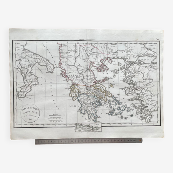 1828 - Carte de la Grèce antique en latin