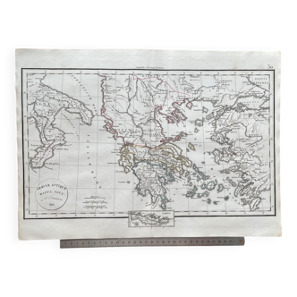 1828 - Carte de la Grèce antique en latin