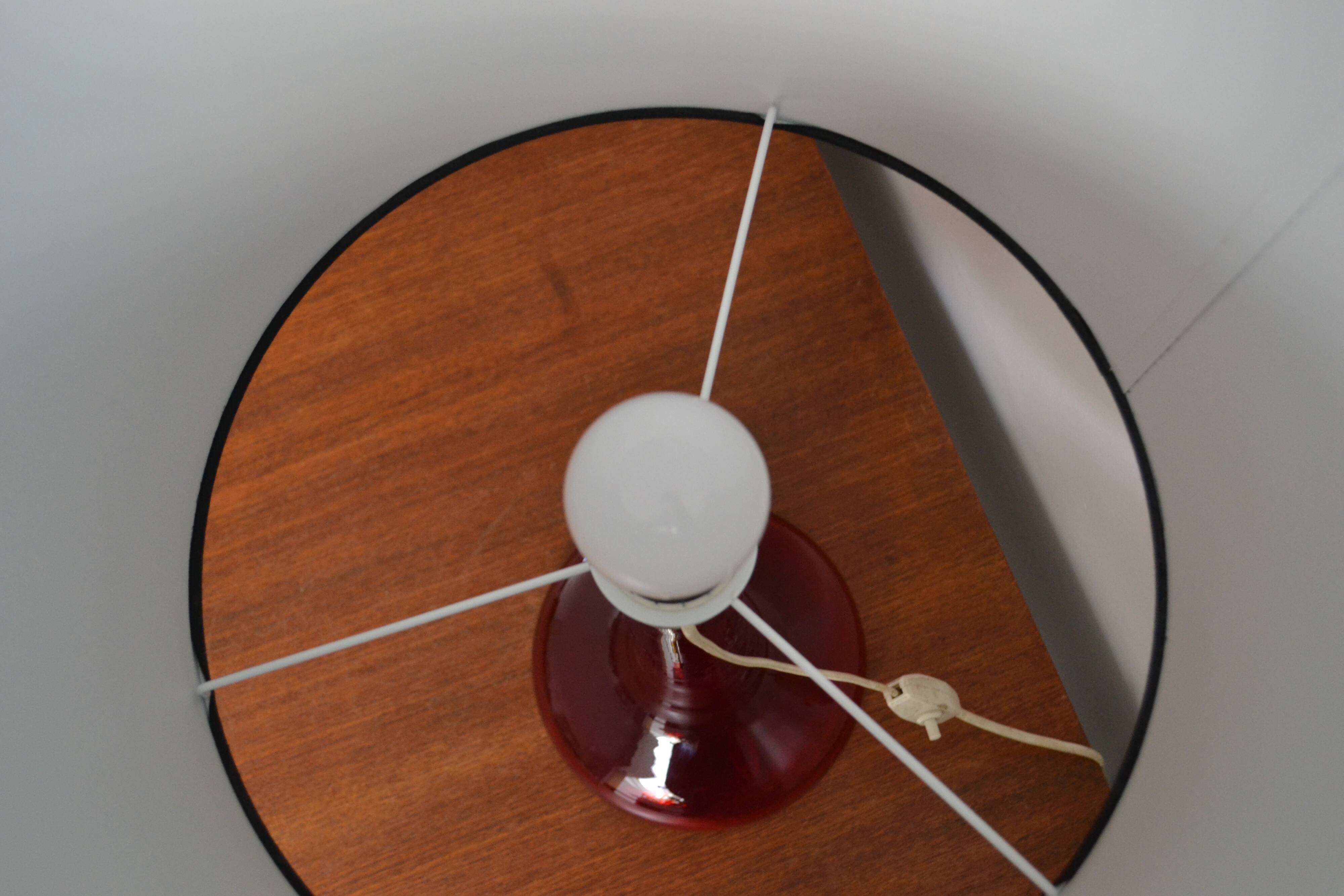 Scandinavian lamp base in red blown glass