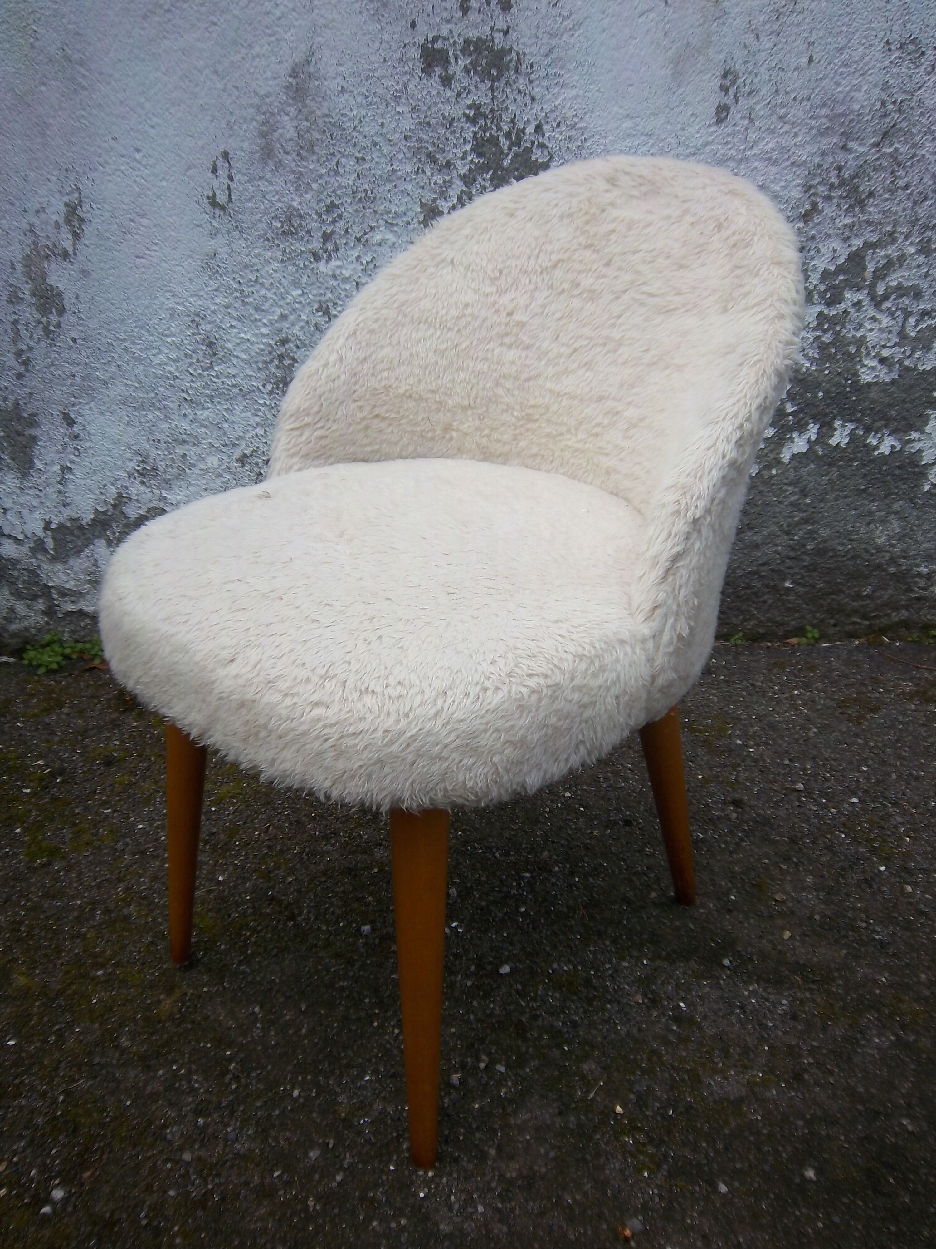Faux fur beige of 1960 Office Chair