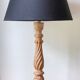 Carved wood lamp