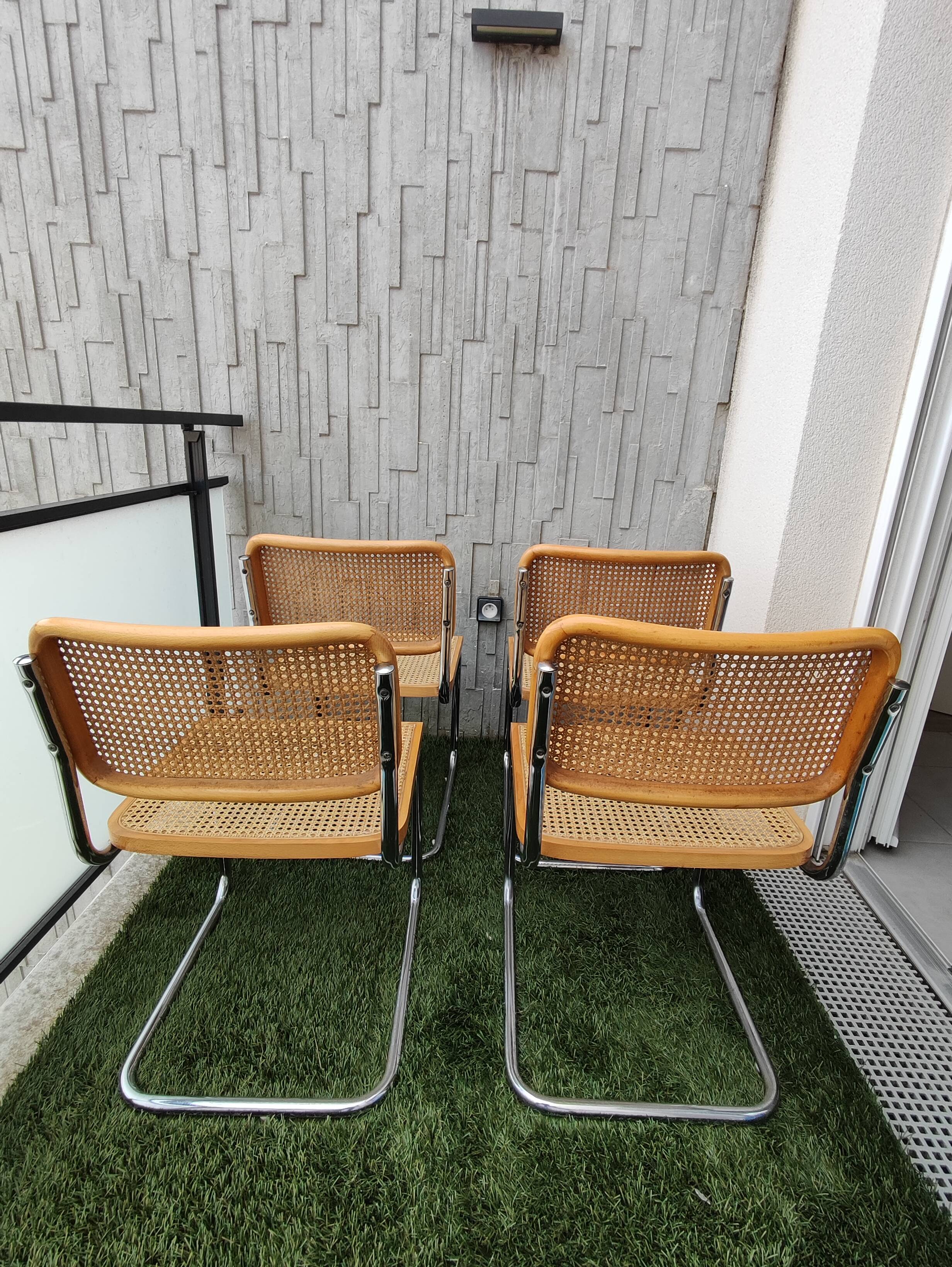 Set of 4 Cesca B32 chairs by Marcel Breuer