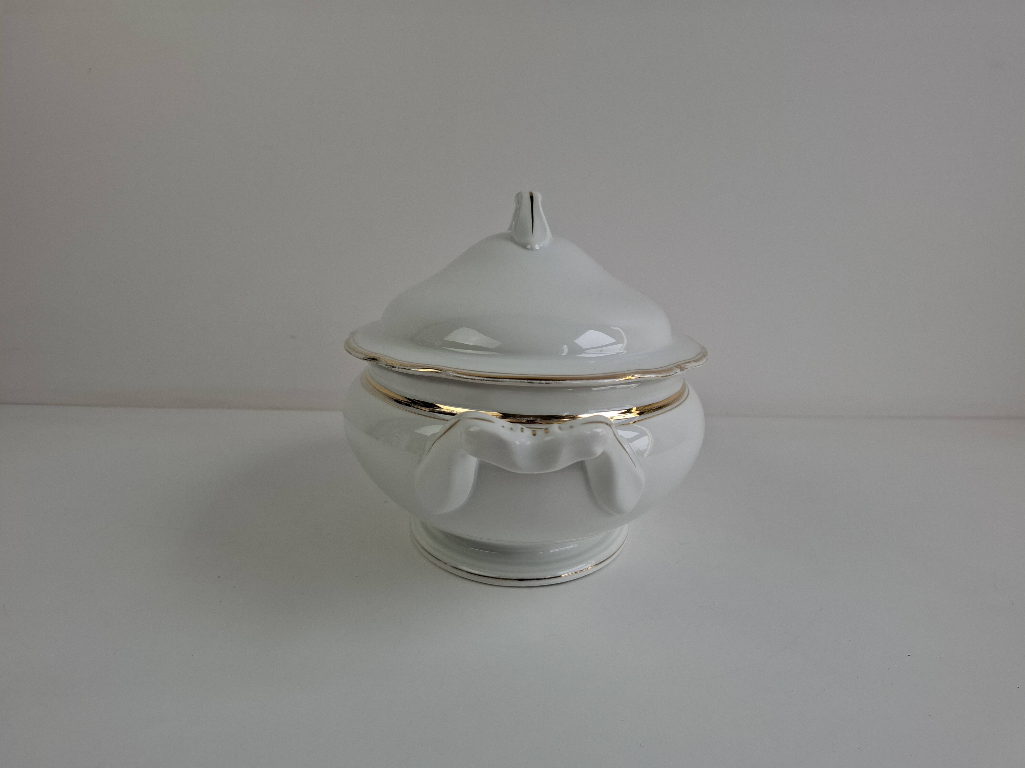 Soupière en porcelaine Art Déco tchécoslovaque des années 1930 par Duchcov Eduard Eichler