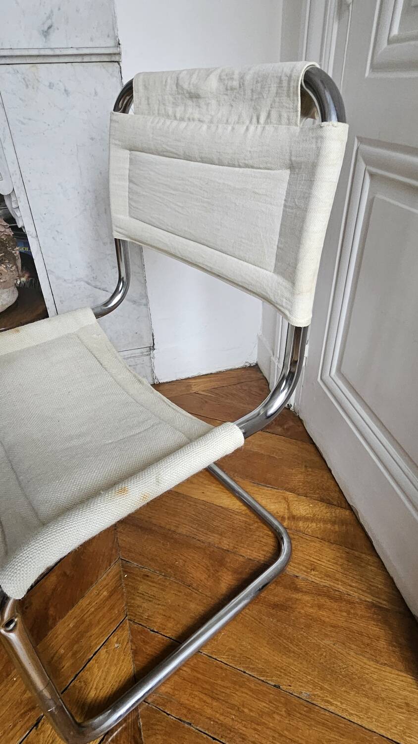 Aluminum and fabric designer chair