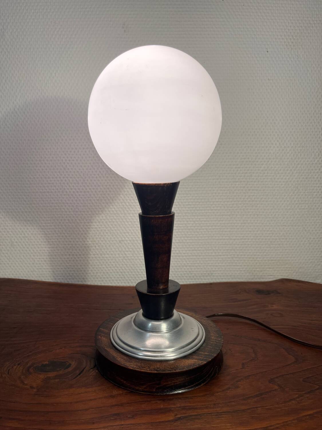 Art Deco opaline globe lamp