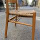 Wooden chair with straw seat - yngve ekström - sweden - circa 1960