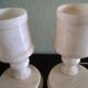 Pair - All-alabaster bedside lamps - vintage