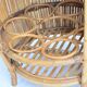 Small barrel-shaped bar cabinet in bamboo and rattan, Italy, 1960s