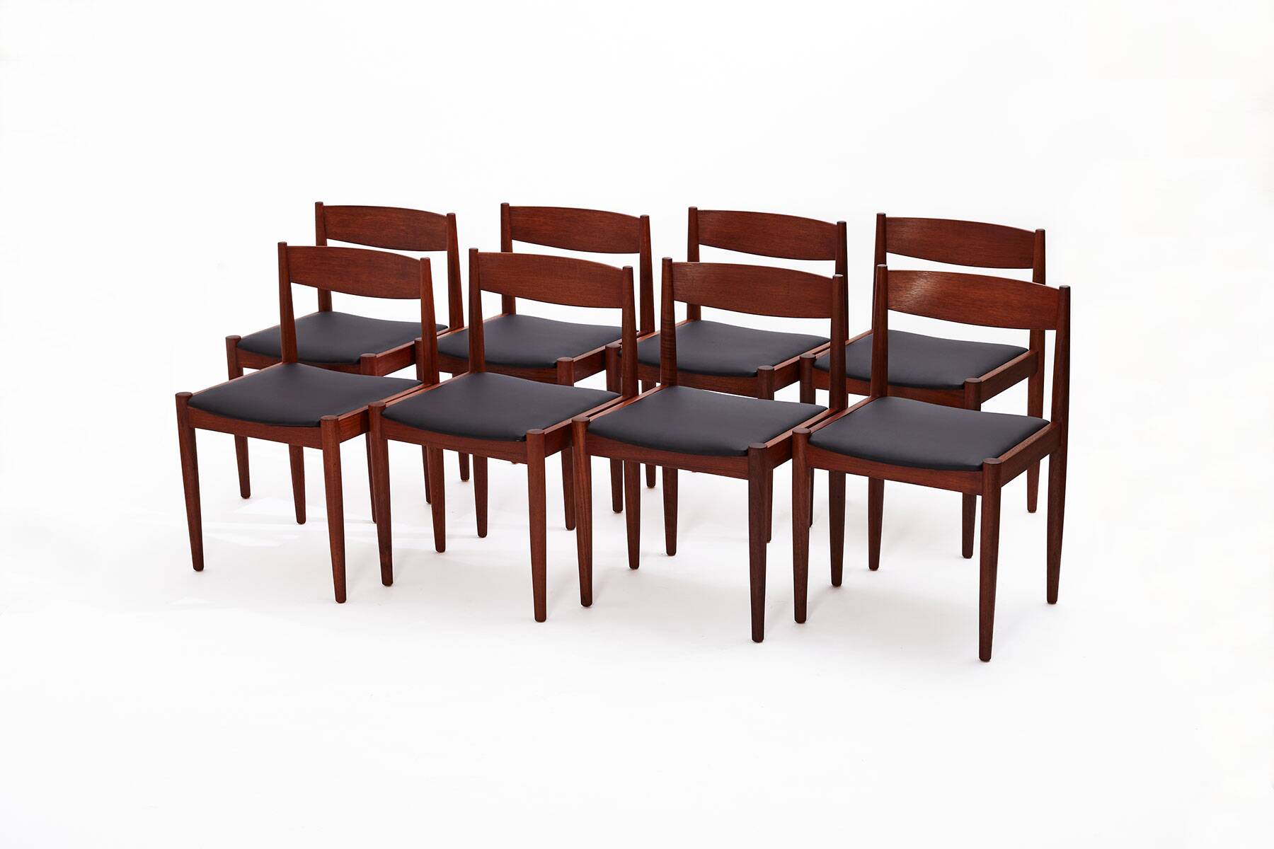 Set of 8 Mid-Century Teak Dining Chairs, Denmark 1960's