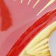 Proceram Aubagne service in red and gilded ceramic shell St Jacques 1950